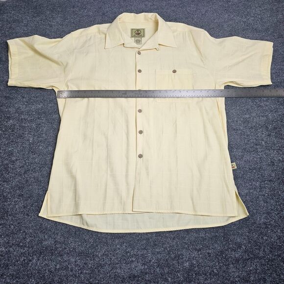 Joe Marlin Extra Large XL Yellow Short Sleeve Button Up Hawaiian Shirt - Picture 5 of 9